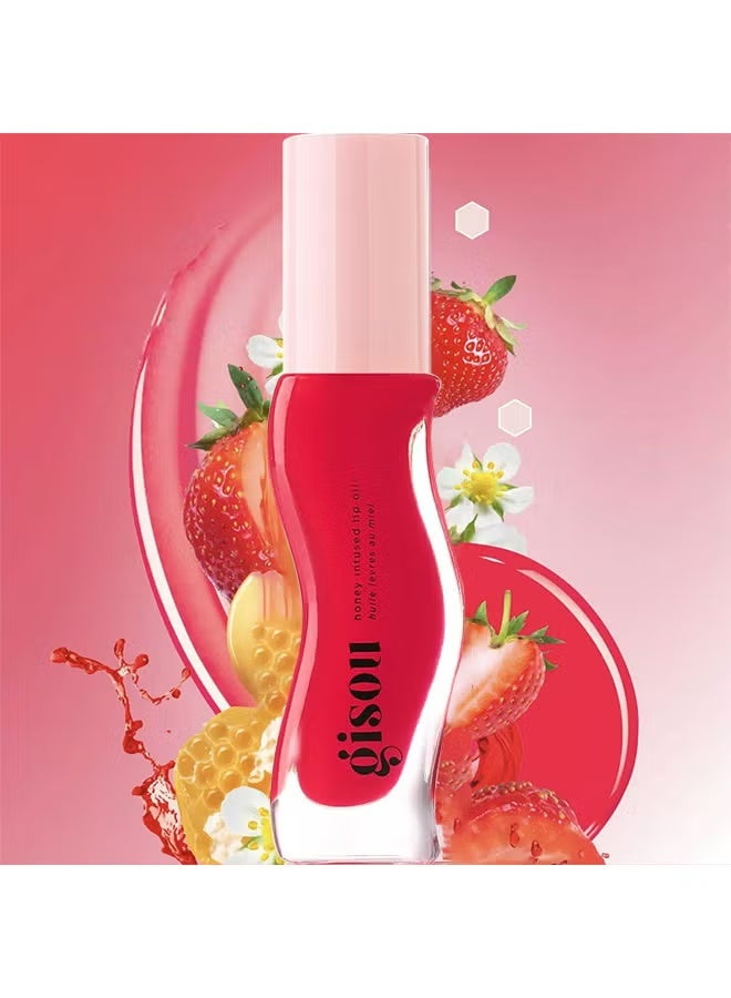 Gisou HONEY INFUSED LIP OIL STRAWBERRY SORBET 8ML - Image 2