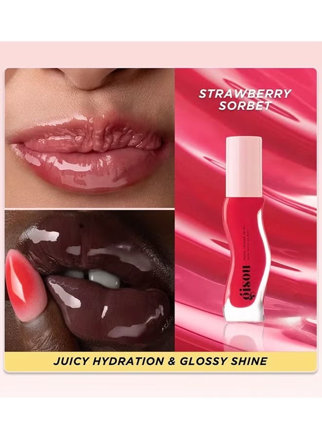 Gisou HONEY INFUSED LIP OIL STRAWBERRY SORBET 8ML - Image 4