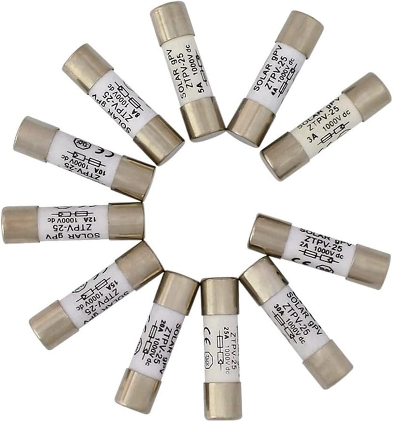 30A 20 Pack 1000V DC PV Solar Fuse 10x38mm 2A to 32A for System Protection - Image 3