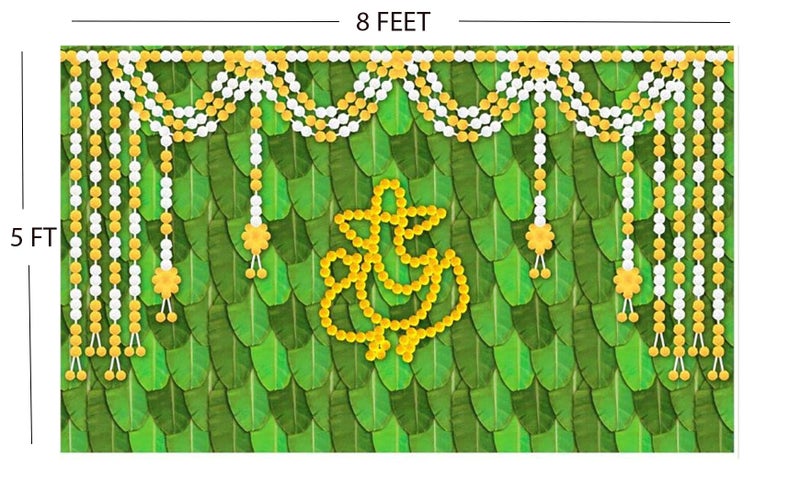 BAGUE Back Drop Curtain for Decoration for Pooja Wedding Backdrop Cloth for All Festivals/House Hold Functions/Haldi Function/Ceremonies (8X5), Green - Image 3