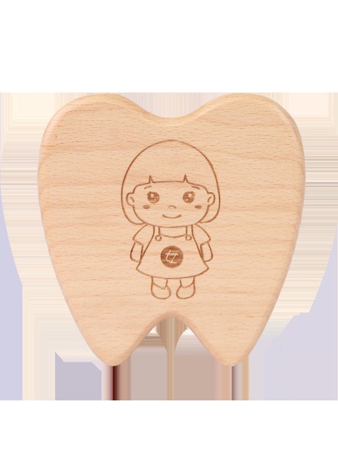Solid Wood Teeth Box Children's Teeth Box Teeth Replacement Commemorative Box Boys And Girls Teeth Storage Box Baby Fairy Preservation Bottle-Color:Variegated  - Image 2