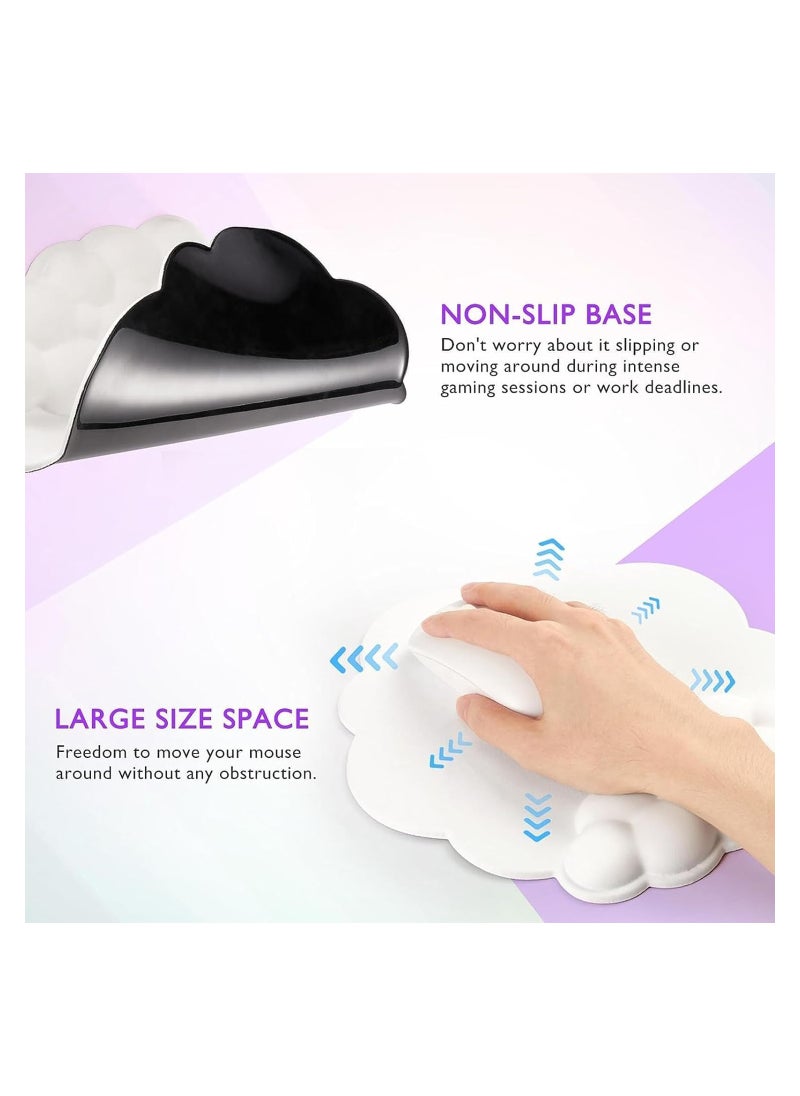 GUDOO Keyboard Wrist Rest SetCute Cloud Shape Wrist Rest Support for Mouse Keyboard Computer Elbow Pad Arm Rest Mouse Wrist Cushion Desk Cloud Wrist Pad for Typing Pain Relief (Keyboard not Included)  - Image 3