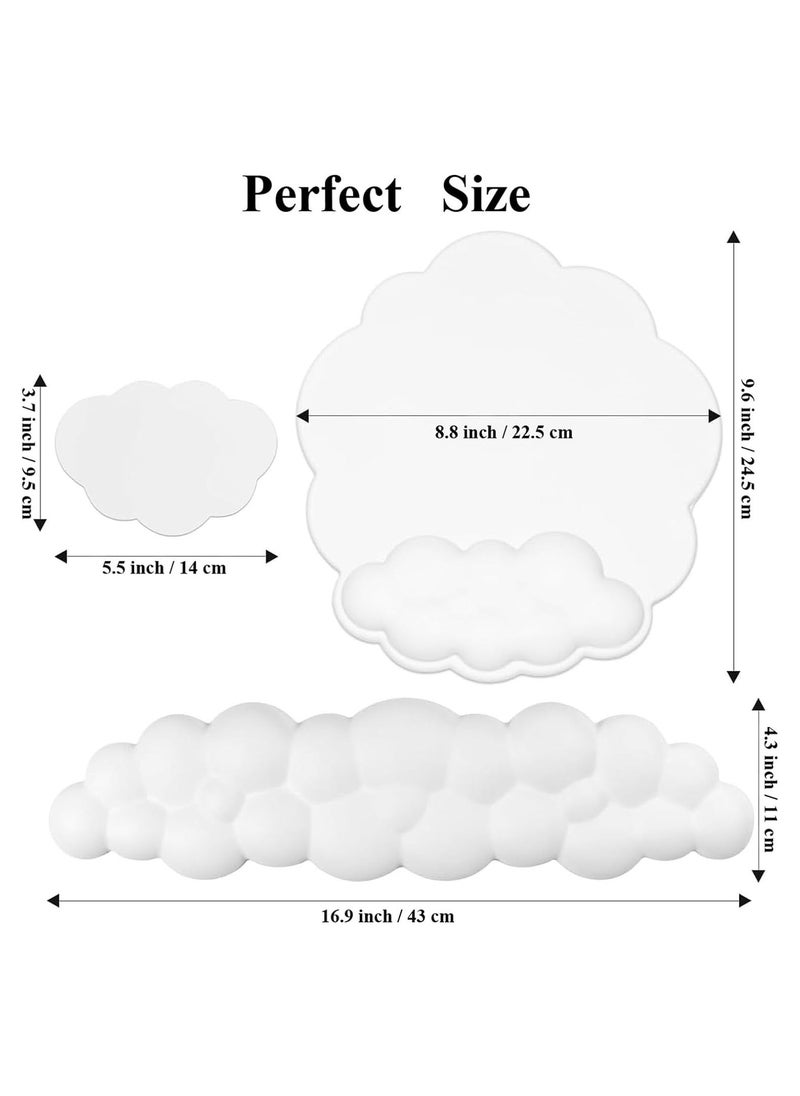 Keyboard Wrist Rest SetCute Cloud Shape Wrist Rest Support for Mouse Keyboard Computer Elbow Pad Arm Rest Mouse Wrist Cushion Desk Cloud Wrist Pad for Typing Pain Relief (Keyboard not Included)
