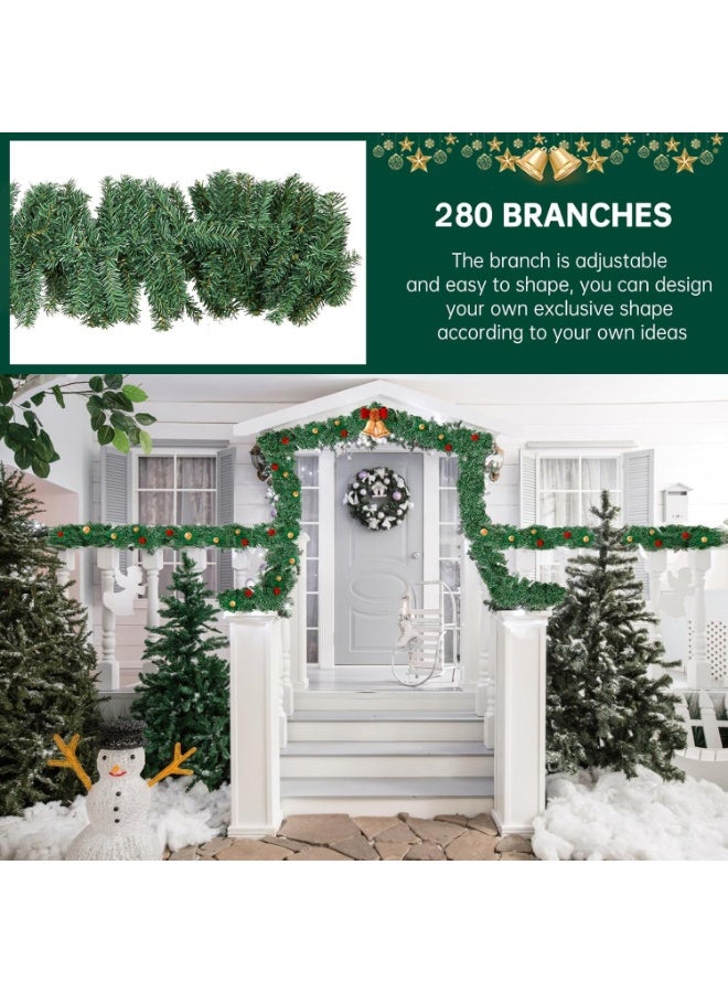 تشيلور إكليل عيد الميلاد من تشيلور بطول 9 أقدام، مصنوع من 280 غصنًا، مناسب للحدائق المنزلية وحفلات الزفاف، بطول 9 أقدام. - Image 3