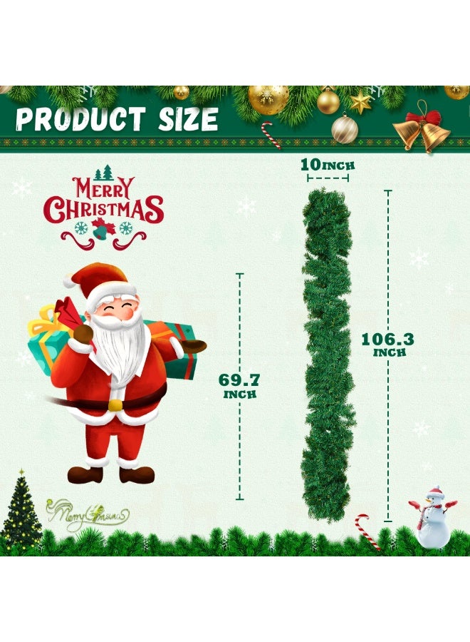 تشيلور إكليل عيد الميلاد من تشيلور بطول 9 أقدام، مصنوع من 280 غصنًا، مناسب للحدائق المنزلية وحفلات الزفاف، بطول 9 أقدام. - Image 4