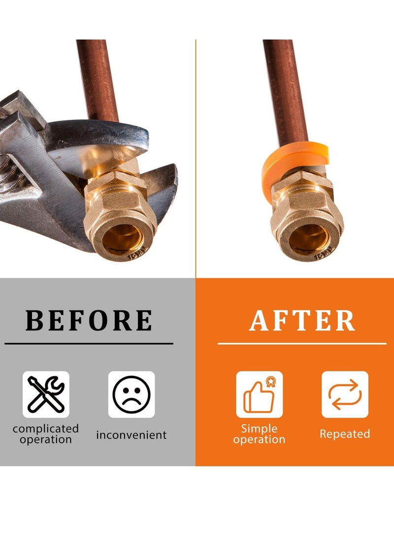 Y&D 5pcs Disconnect Clips Fitting Slip Removal Tools Push-fit for Easily Removing Fitting, 5 Sizes (1/4 Inch, 3/8 1/2 3/4 Inch and 1 Inch)Orange - Image 2