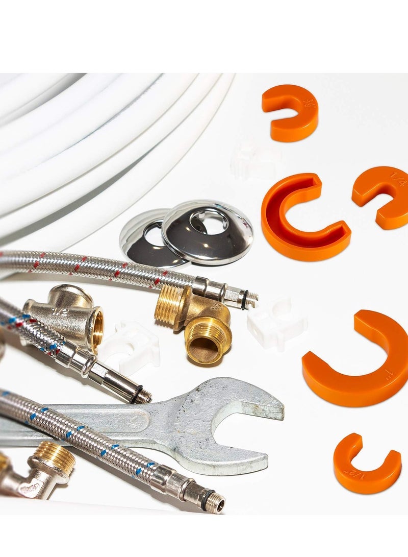 Y&D 5pcs Disconnect Clips Fitting Slip Removal Tools Push-fit for Easily Removing Fitting, 5 Sizes (1/4 Inch, 3/8 1/2 3/4 Inch and 1 Inch)Orange - Image 3