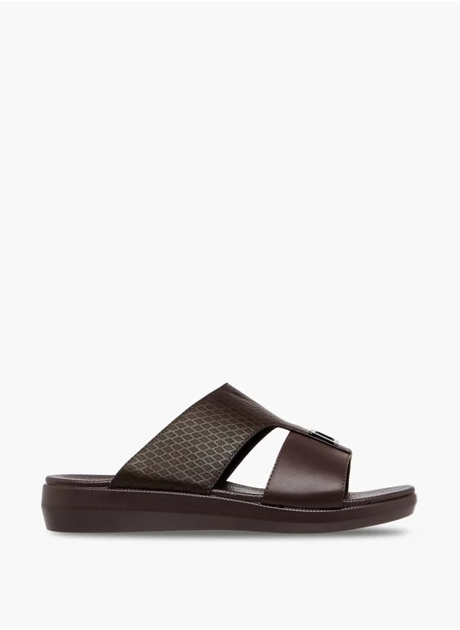 LBL by Shoexpress Men Textured Slip-On Sandals with Metallic Detail