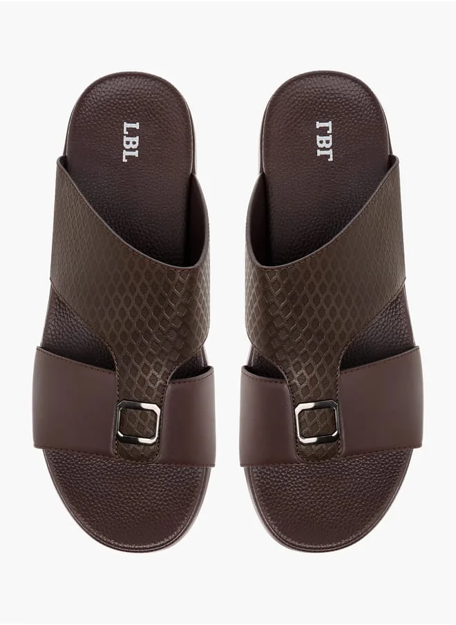 LBL by Shoexpress Men Textured Slip-On Sandals with Metallic Detail