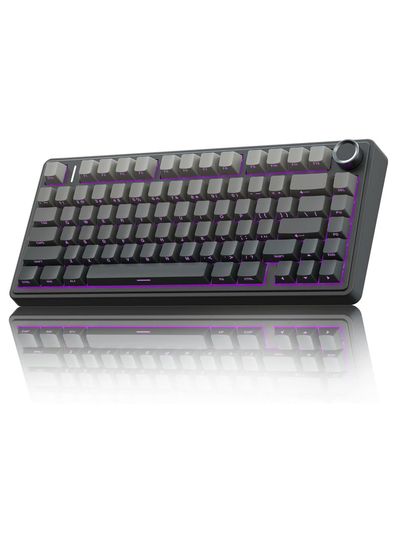 AULA F75 Wireless Mechanical Keyboard,75% Gasket Hot Swappable Custom Keyboard,RGB Backlit,Pre-lubed Reaper Switches,Side Printed PBT Keycaps,2.4GHz/USB-C/BT5.0 Mechanical Gaming Keyboard - Image 1