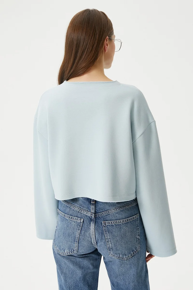 ريتنيس Women's Vegas Blue Raised Crop Sweatshirt