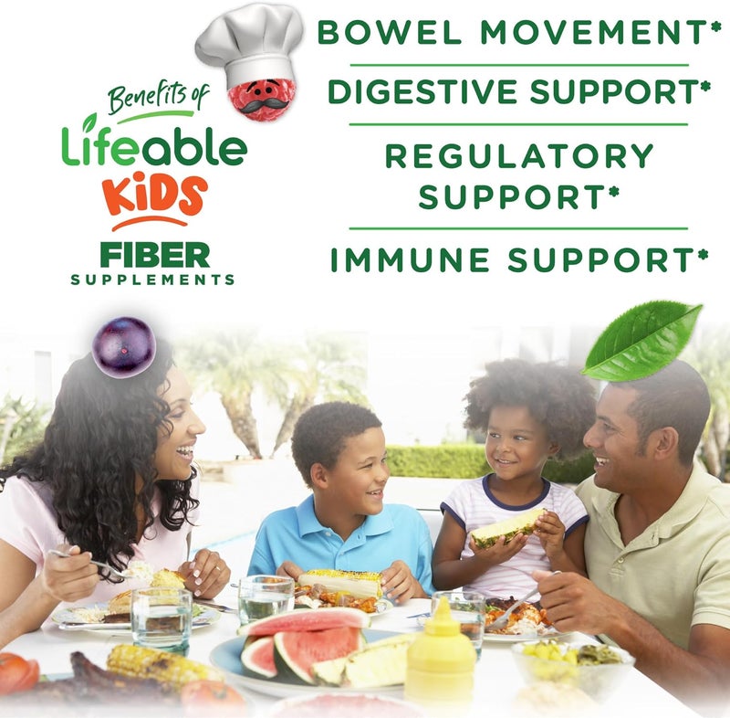 Lifeable Prebiotic Fiber Gummies for Kids  Kids Fiber Gummies 5g  Great Tasting Fiber Supplements for Kids  Prebiotic Gummies for Digestive Health  Fiber Gummy for Kids Children  90 Gummies - Image 3