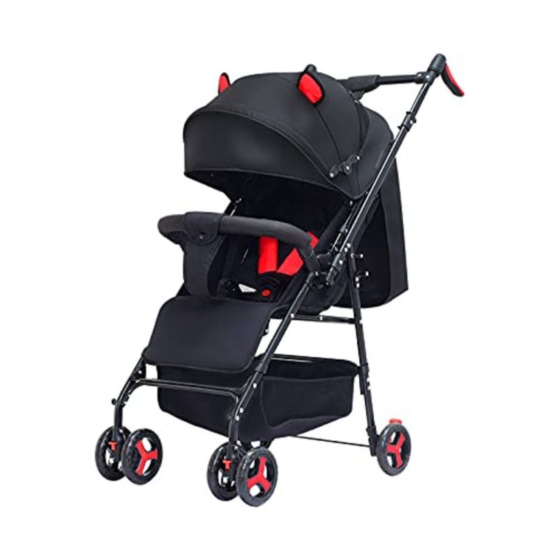 Cabin-use lightweight aluminum stroller in navy blue with ultra-compact fold, all-terrain wheels, and convertible double-seat functionality for enhanced portability and versatility - Image 1