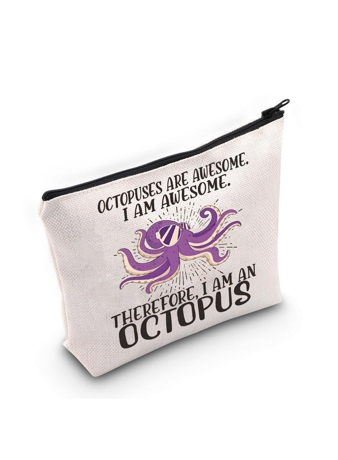 ليفلو حقيبة مستحضرات تجميل على شكل أخطبوط - هدية لمحبي الأخطبوط - حقيبة مستحضرات تجميل رائعة بسحاب لمحبي الأخطبوط (أخطبوطات رائعة) - Image 1