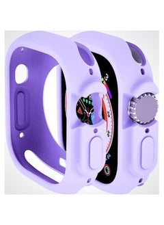 Generic Ultimate Case For Apple Watch Ultra 2 - 49mm Series 9 Shockproof TPU Soft Silicone Bumper Case Lavnder Colour. 
