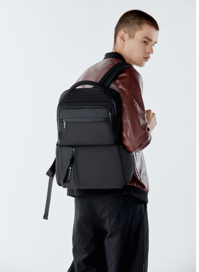 ARCTIC HUNTER Premium Daypack Water Repellant Scratch Resistant with Multi Compartmented Office School Backpack for Unisex B00477 Black - Image 2