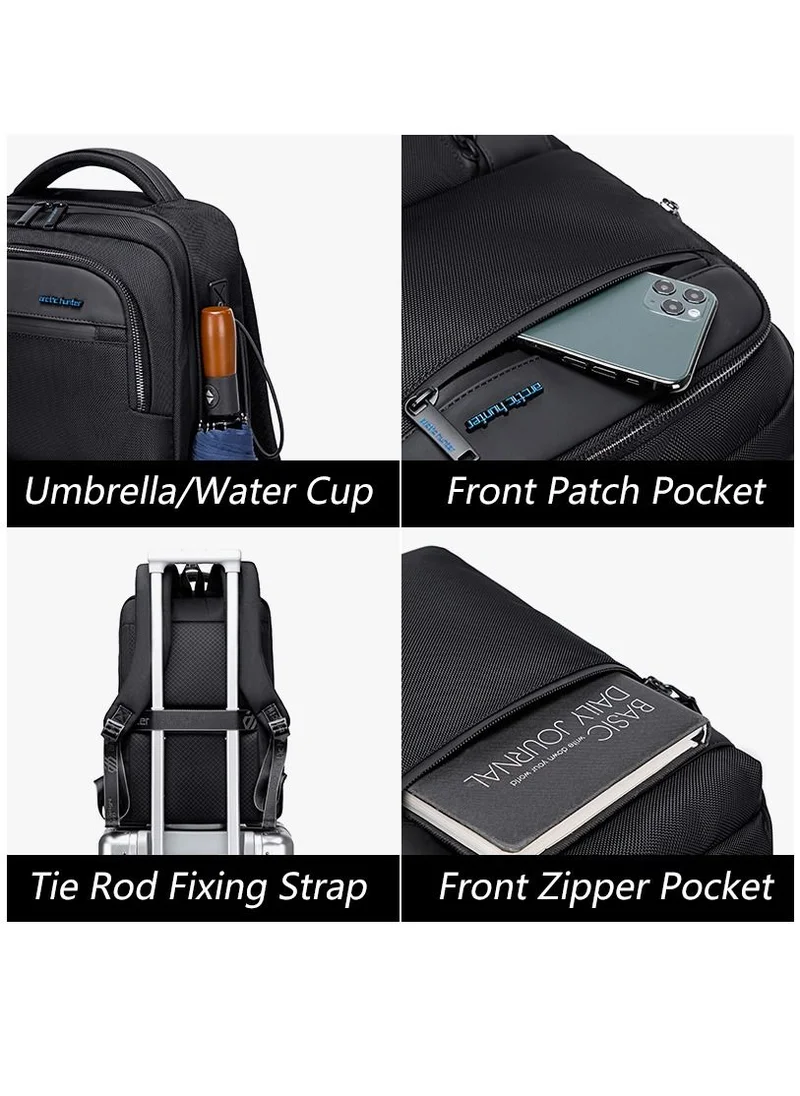 ARCTIC HUNTER Premium Daypack Water Repellant Scratch Resistant with Multi Compartmented Office School Backpack for Unisex B00477 Black