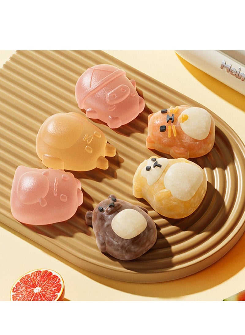 SYOSI - DIY Ice Cream Mold, Cartoon Animal Shape  Sicle Molds, Silicone Popsicle Molds with Ice Cream Sticks, Reusable Silicone Popsicles Maker Mold, Bpa Free Icecream Molds for Kids Summer Party Double-Deck - Image 1