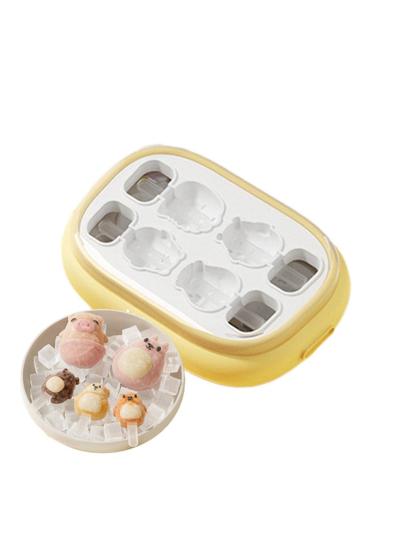 SYOSI - DIY Ice Cream Mold, Cartoon Animal Shape  Sicle Molds, Silicone Popsicle Molds with Ice Cream Sticks, Reusable Silicone Popsicles Maker Mold, Bpa Free Icecream Molds for Kids Summer Party Double-Deck - Image 1
