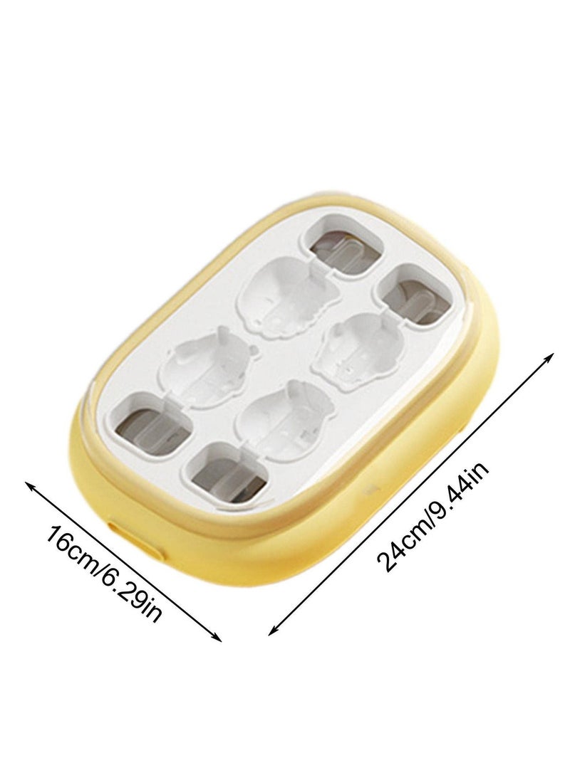 SYOSI - DIY Ice Cream Mold, Cartoon Animal Shape  Sicle Molds, Silicone Popsicle Molds with Ice Cream Sticks, Reusable Silicone Popsicles Maker Mold, Bpa Free Icecream Molds for Kids Summer Party Double-Deck - Image 1