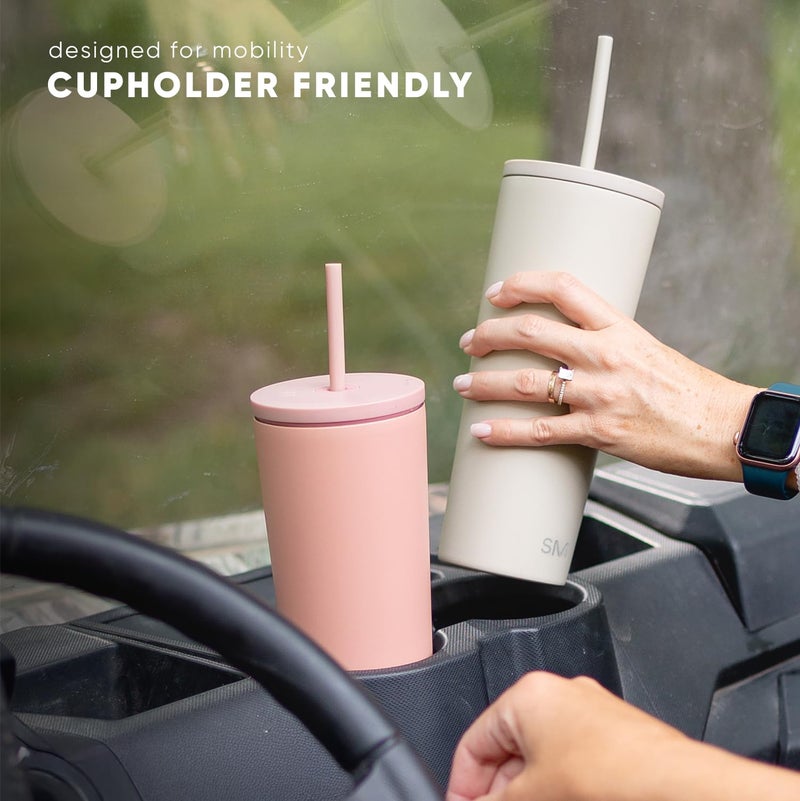 Simple Modern Insulated Tumbler with Lid and Straw | Iced Coffee Cup Reusable Stainless Steel Water Bottle Travel Mug | Valentines Gifts For Him & Her | Classic Collection | 28oz | Lavender Mist - Image 2