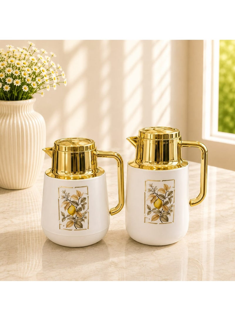 Radin Premium 2Piece Flask Set Thermos with Glass Inner | Hot & Cold Vacuum Insulated Flask Set for Tea, Coffee & Beverages - Image 2