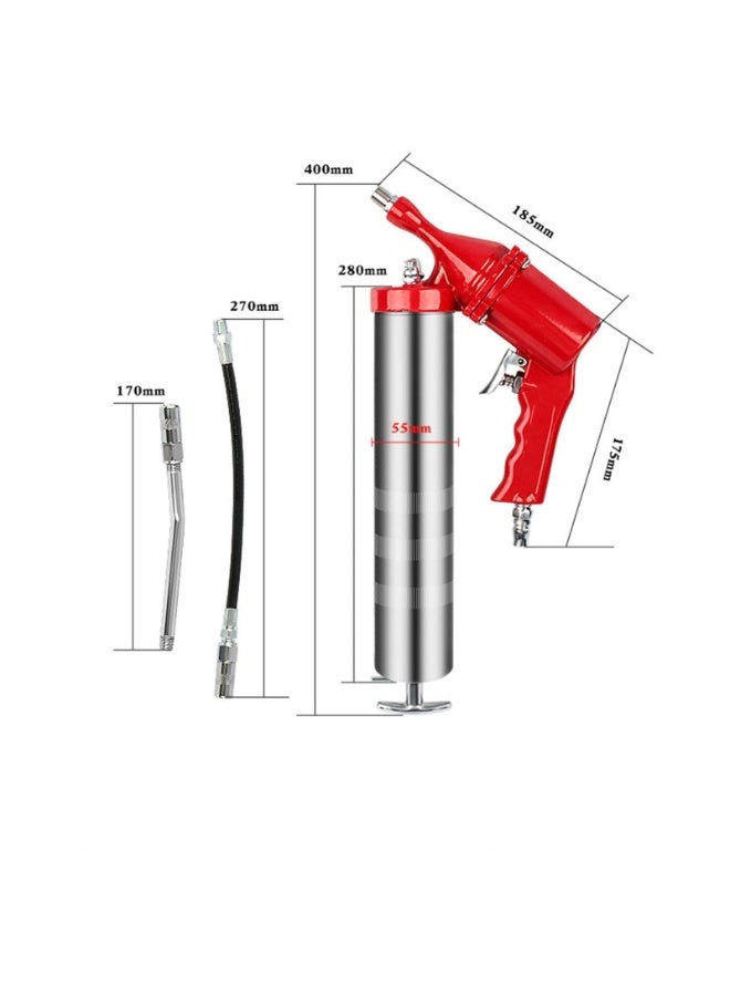 LAMAY Grease Gun,Zinc 1/4" 400cc Air Grease Gun, 30-150psi 2800-5600psi Pneumatic Greaser, for Oil Injection Excavator Automobile Bulldozer - Image 2
