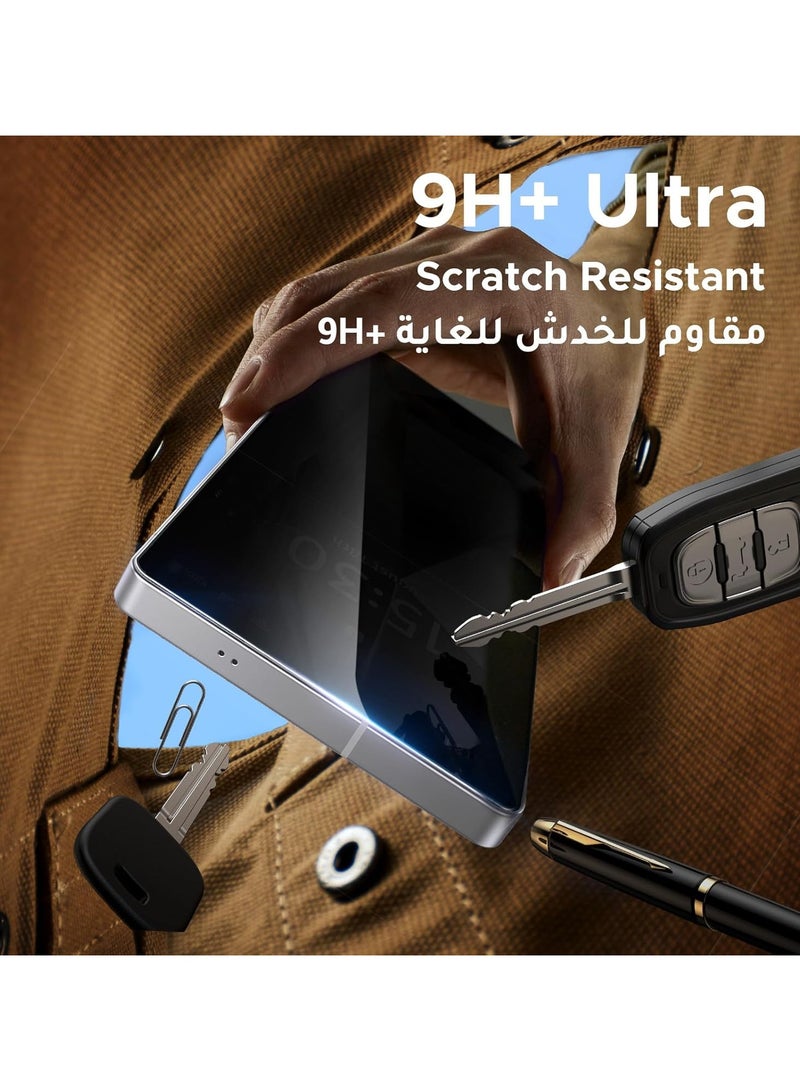جلاس واقي شاشة S25 Ultra مقاوم للسقوط سهل التركيب، شفاف للغاية ومضاد لبصمات الأصابع، واقي شاشة من الزجاج المقوى 9H مناسب فقط لهاتف Galaxy S25 Ultra (عبوتان) - Image 4