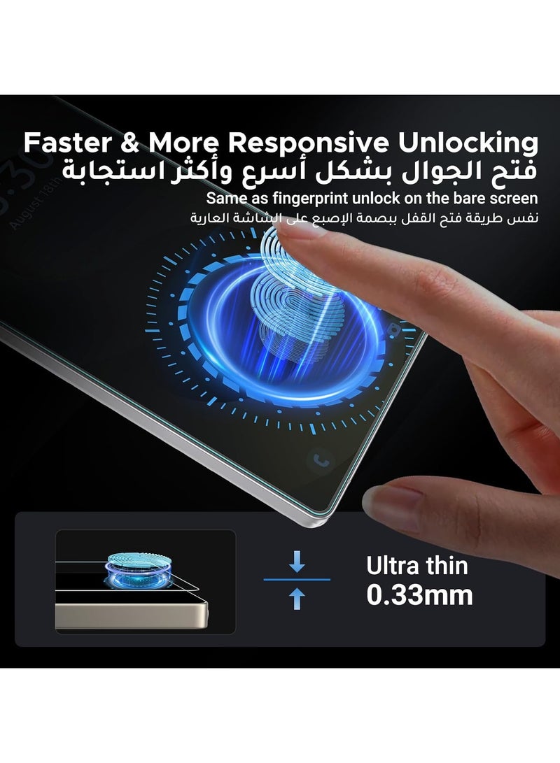جلاس واقي شاشة S25 Ultra مقاوم للسقوط سهل التركيب، شفاف للغاية ومضاد لبصمات الأصابع، واقي شاشة من الزجاج المقوى 9H مناسب فقط لهاتف Galaxy S25 Ultra (عبوتان) - Image 5
