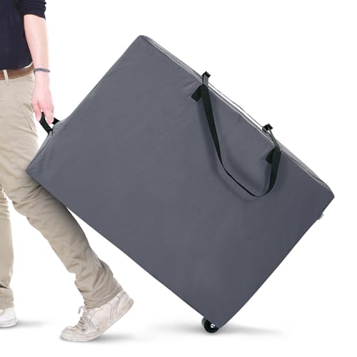 Cuddly Nest Folding Mattress Storage Bag with Wheels & Handles - 900D Heavy Duty Storage Container Fits for 6" Queen Tri-Fold Mattress,Grey - Image 1