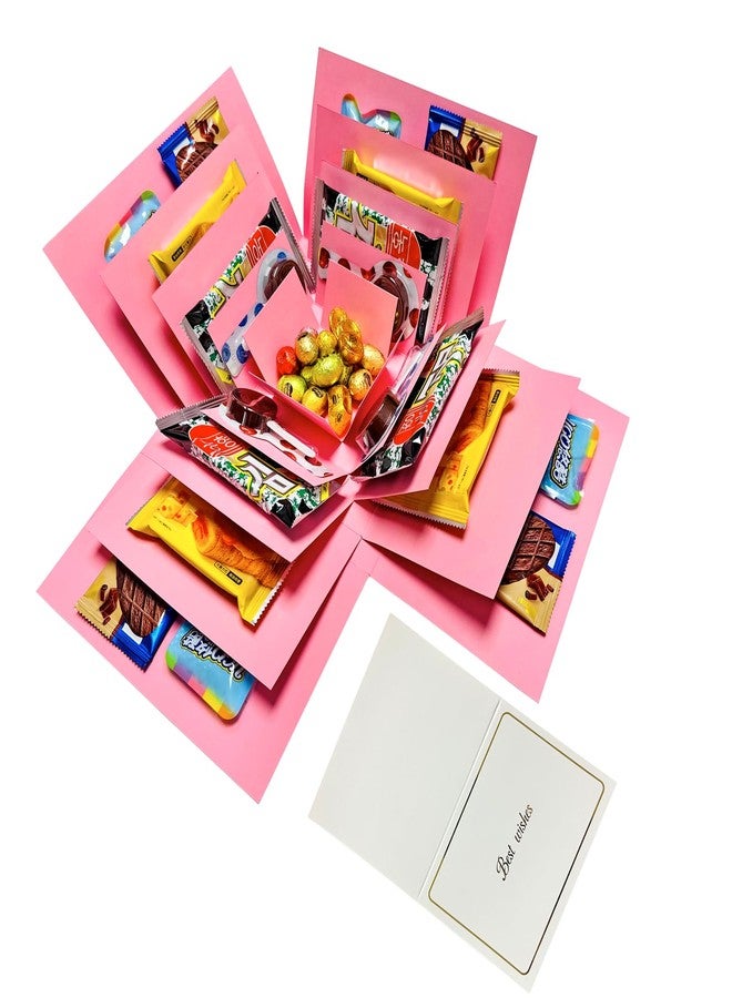 Hryan 5 Layer Gift Box, Multi Layered Explosion Photo DIY Box, Creative Surprise Picture Gift for Important Days and Holidays. (Pink) - Image 1