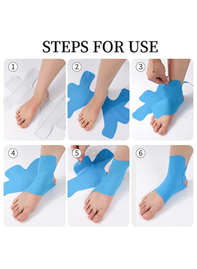 MXN 6 Pcs Precut Kinesiology Tape for Ankle Brace Waterproof and Breathable Athletic Tape for Pain Relief, Ankle Support Sprain Prevention and Ligament Stability - Image 3