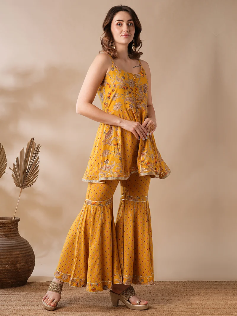 globus Women Printed Top With Sharara