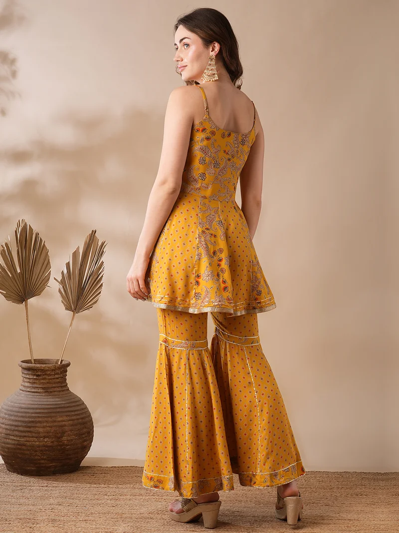 globus Women Printed Top With Sharara