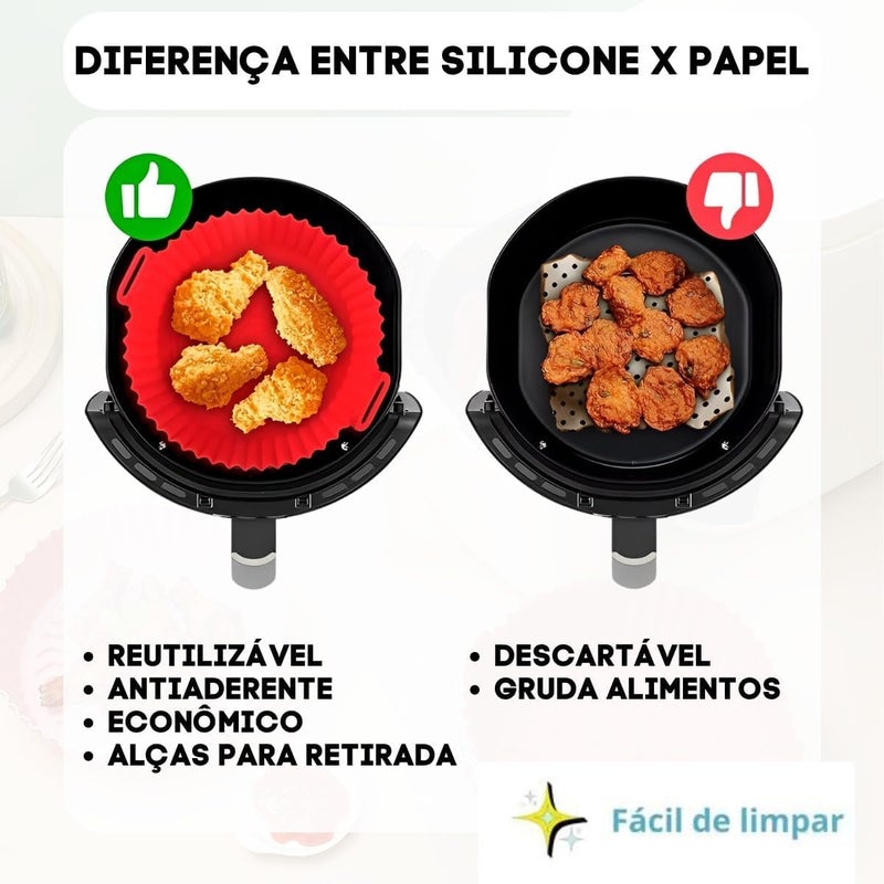 Air fryer silicone, 6 Pieces reusable air fryer silicone liners heat resistant non-stick air fryer basket for air fryer oven accessories (brown) - Image 1