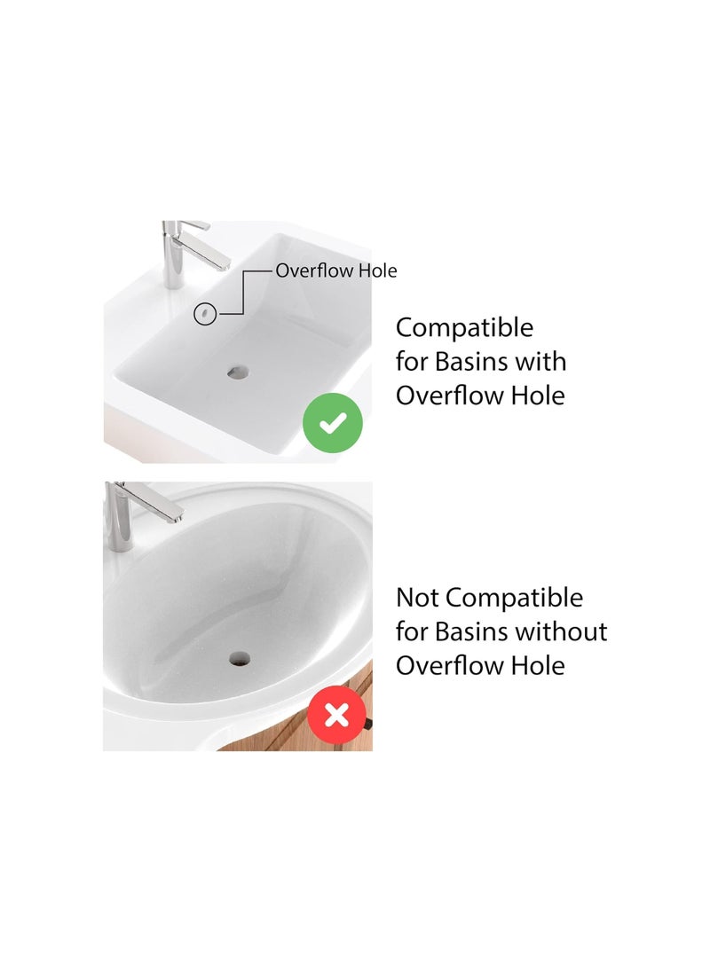 KASTWAVE Slotted Pop Up Sink Plug in Chrome Finish, Strainer Accessories Basin Sink Waste, Modern Bathroom Sink Waste Plug with Overflows  - Image 4
