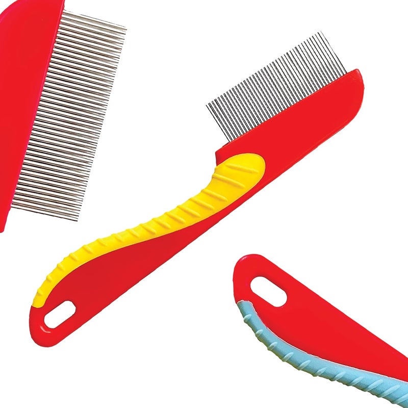 TEMPERIA (1 pcs) Lice Comb for Women, Men & Kids Hair - Nits, Dandruff & Lice Eggs Remover Products - Hair Lies Removal Comb for Head - Premium & Ergonomic Design (Random Colors) (MN02) - Image 1