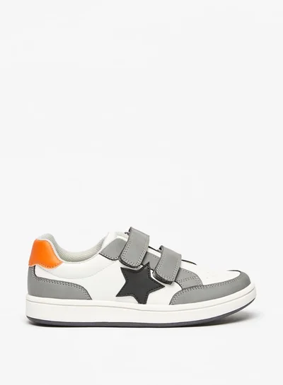 Mister Duchini Boys Textured Sneakers with Hook and Loop Closure