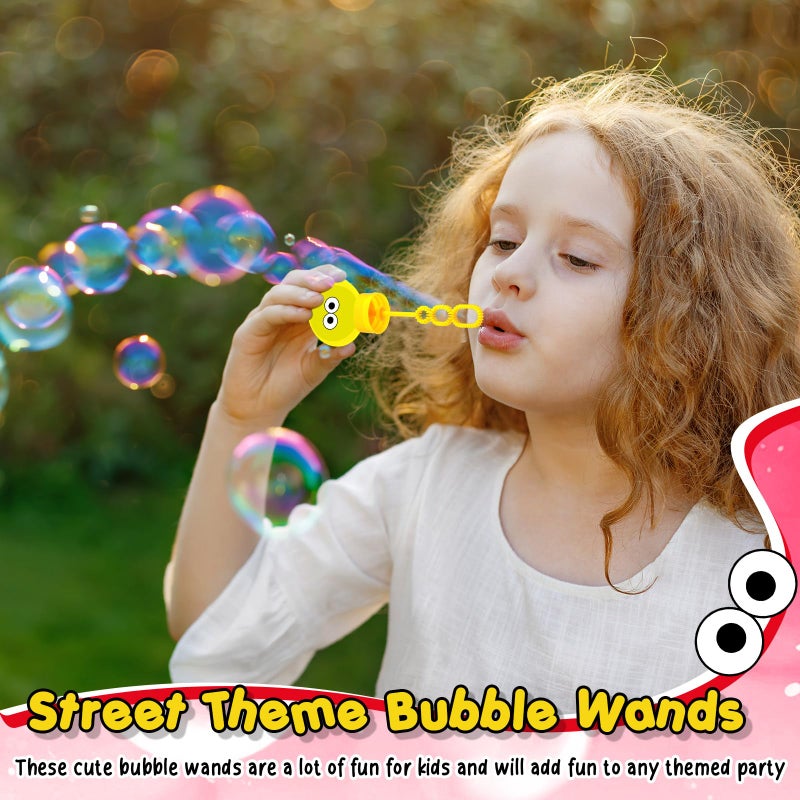 Rotatingpals 24 Pcs Street Themed Bubble Wands Colorful Mini Bubble Party Favor Toys for Kid Toddler Birthday Goodie Bag Stuffer Filler Outdoor Classroom Reward Gifts (Red, Yellow, Blue, Green) - Image 5