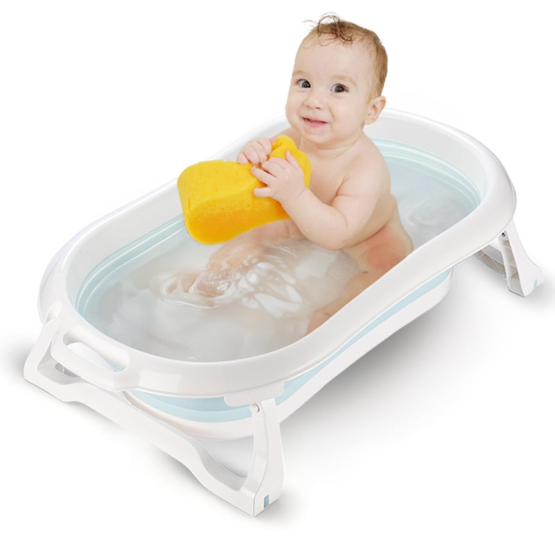 Childlike Behavior Portable Foldable Bathtub for Babies Newborns Infants Toddlers Collapsible Folding Baby Soaking Bath Tub with NonSlip AntiSkid Legs Easy to Store Safe Material