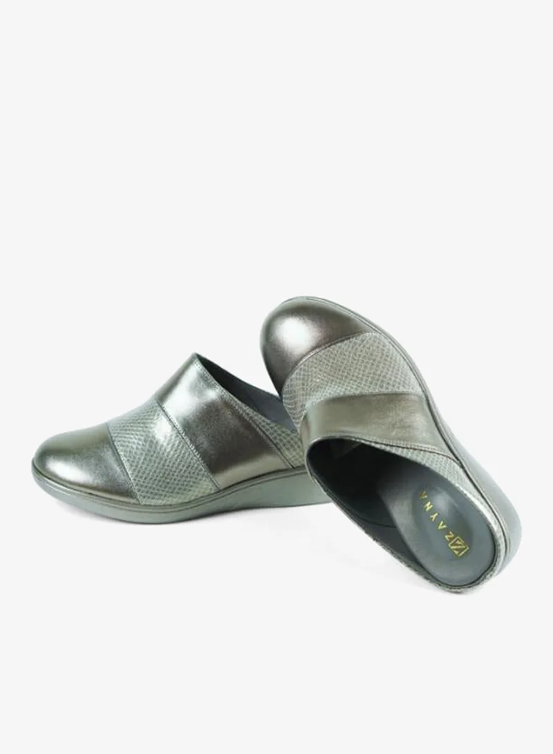 ZAYNA Pewter 092-3177 Zayna Ladies Casual Slides 2418-251 Pewter for Women | Best Price UAE