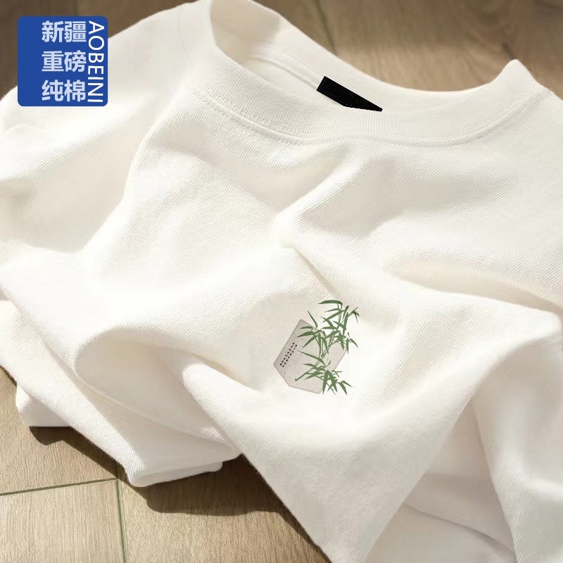 White Short-Sleeved T-Shirt For Women 2024 Slim Large Size Pure Cotton Bottoming Half-Sleeved Top Ins Clothes T-Shirt - Image 1