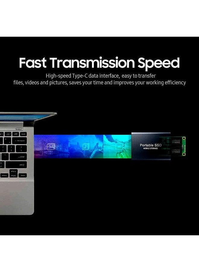 Generic - 2TB Mobile Hard Disk Type-C USB3.1 Portable SSD Shockproof Aluminum Alloy Solid State Drive Red - Image 1