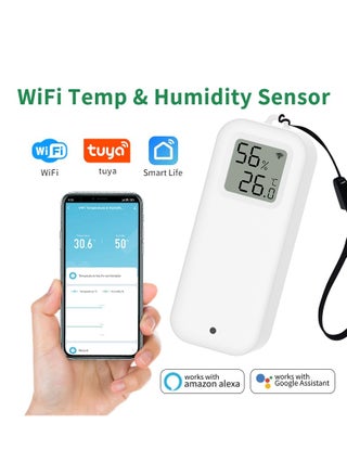 Wifi Temperature Humidity Detector Smart Hygrometer Thermometer Sensor Works with Smart Life App and Works with Alexa and Google Home，White - pzsku/Z850225CA2966A8E1C845Z/45/1746264408/8e2626ca-cc47-41e3-b100-92c4dfce9b16
