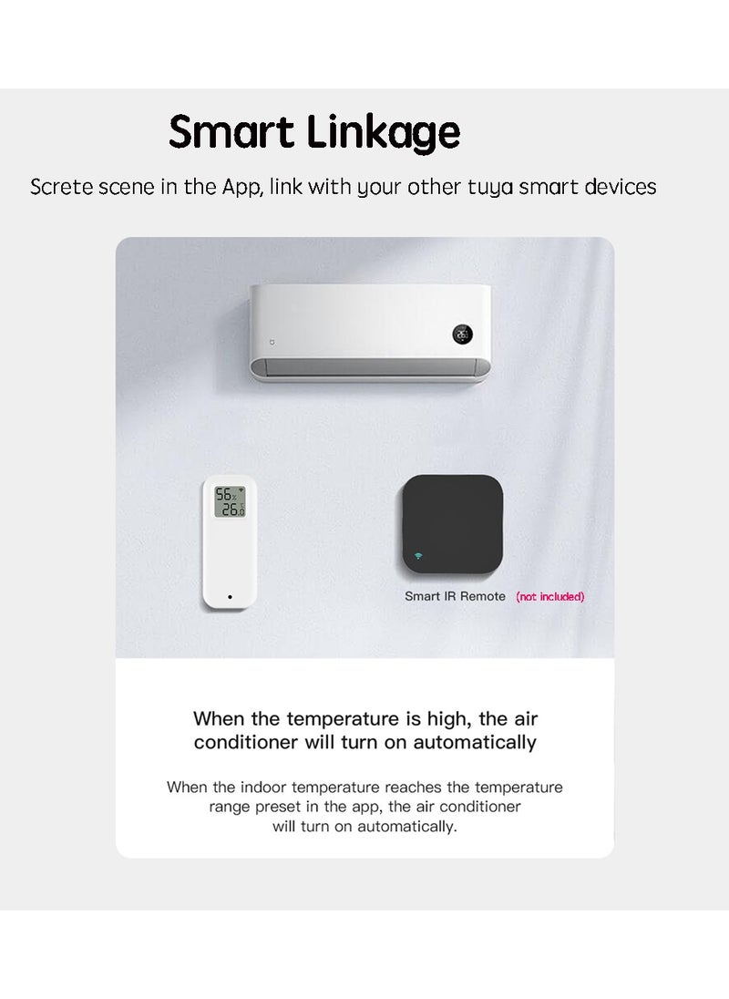 UanTii Wifi Temperature Humidity Detector Smart Hygrometer Thermometer Sensor Works with Smart Life App and Works with Alexa and Google Home，White  - Image 5