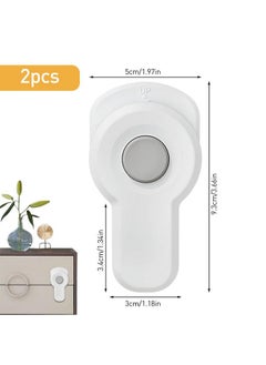 Snowie Soft ® 2Pcs Child Safety Door Lock Baby Proofing Drawer Lock Cabinet Lock Self Adhesive Safety Lock With Release Button Kids Safety Door Lock For Cabinet, Drawer, Oven, Dishwasher  - Image 3