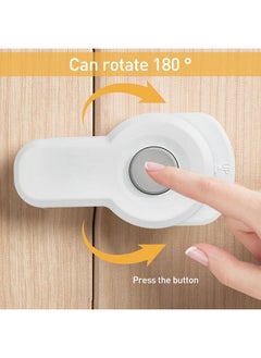 Snowie Soft ® 2Pcs Child Safety Door Lock Baby Proofing Drawer Lock Cabinet Lock Self Adhesive Safety Lock With Release Button Kids Safety Door Lock For Cabinet, Drawer, Oven, Dishwasher  - Image 5