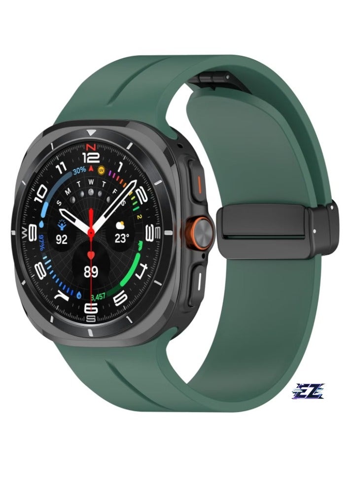 ELTRAZONE Magnetic Band for Samsung Galaxy Watch 7 Ultra 2024 Strap – Magnetic D-Buckle Replacement Band, No Gap Silicone Sports Strap for Men & Women – Durable, Comfortable, Secure Fit - Image 1