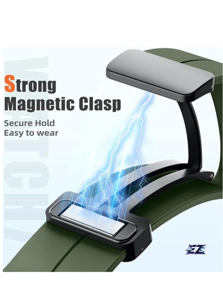 ELTRAZONE Magnetic Band for Samsung Galaxy Watch 7 Ultra 2024 Strap – Magnetic D-Buckle Replacement Band, No Gap Silicone Sports Strap for Men & Women – Durable, Comfortable, Secure Fit - Image 2