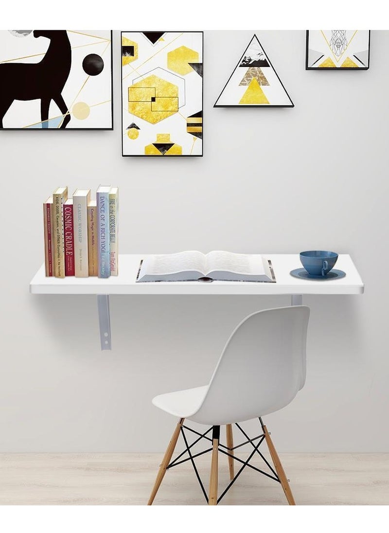 MARGOUN - Wall Table Floating Wall Mounted Desk Folding Drop Leaf Space Saving Dining Table for Kitchen Laundry Room Study Desk 22.5kg Weight Capacity 30*60 cm - Image 1